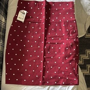 Charlotte Russe Red and White Pencil Skirt